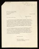 Copy of letter of D. M. Parkyn to Willem van der Poel