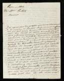 Carta de Madame Commauds de la Servetiére