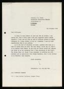 Copy of letter of Willem van der Poel to F. L. Bauer about the social events schedule and some observers