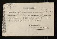 Recibo de pagamento da assinatura do jornal "Aurora do Lima"