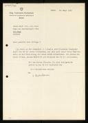 Letter of H. Rutisbauser to Willem van der Poel resigning from WG 2.1