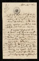 Post Scriptum de uma carta ou ofício de D. Domingos de Sousa Coutinho