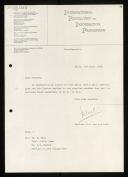 Copy of letter of Willem van der Poel to Heinz Zemanek replying that he will give him the list of membership