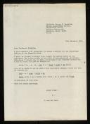 Letter of Willem van der Poel to Professor Forsythe