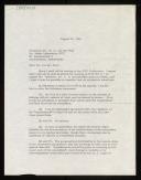 Copy of letter of Albert A. Grau to Willem van der Poel