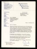 Letter of Heinz Zemanek to M. B. Vauquois about his demission of IFIP