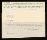 Telegram of Dr. Neher to Willem van der Poel about his hotel reservation