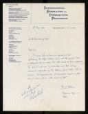 Letter of Willem van der Poel to the President of IFIP