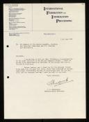 Circular letter of J. G. Mackarness to IFIP members about a re-organisation of the staff structure at the British Computer Society