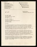 Copy of letter of Isaac L. Auerbach to James E. Rowe and Thomas J. Watson, Jr. Informing of their work to IFIP