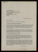 Copy of Heinz Zemanek's letter to D. M. Parkyn