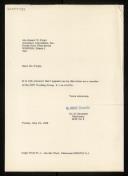 Copy of letter of Heinz Zemanek appointing Robert W. Floyd as a member of IFIP Working Group 2.1 on Algol
