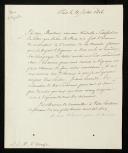 Carta de Maurice Alexandre Angélique de Talleyrand-Perigord
