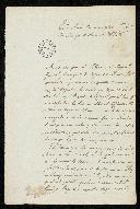 Carta de Francisco Segui para o comendador António de Araújo de Azevedo