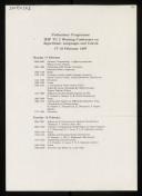 Preliminary Programme IFIP TC2 working conference on Algorithmic Languages and Calculi